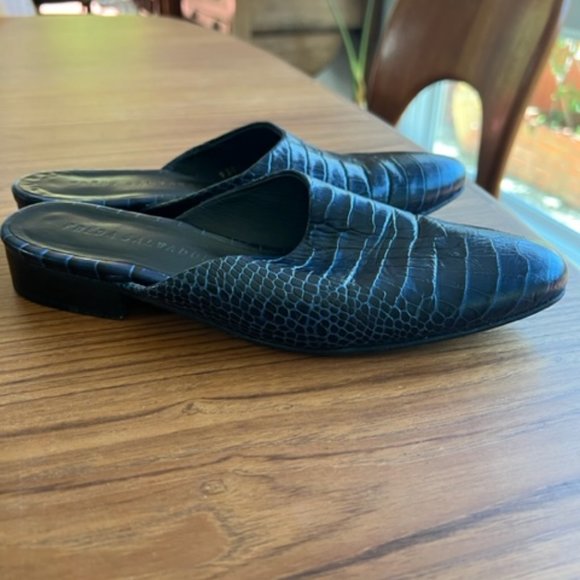 Freda Salvador Lay Croc Embossed Slip On Mules Size 7 - Picture 3 of 6